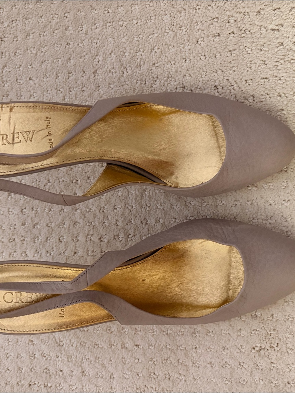 J. Crew Taupe Pointed-Toe Slingback Pumps